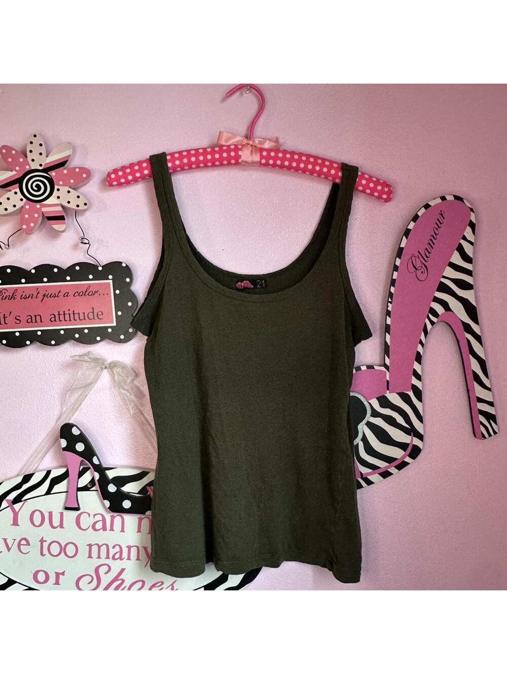 Dark navy green cami top, size Small